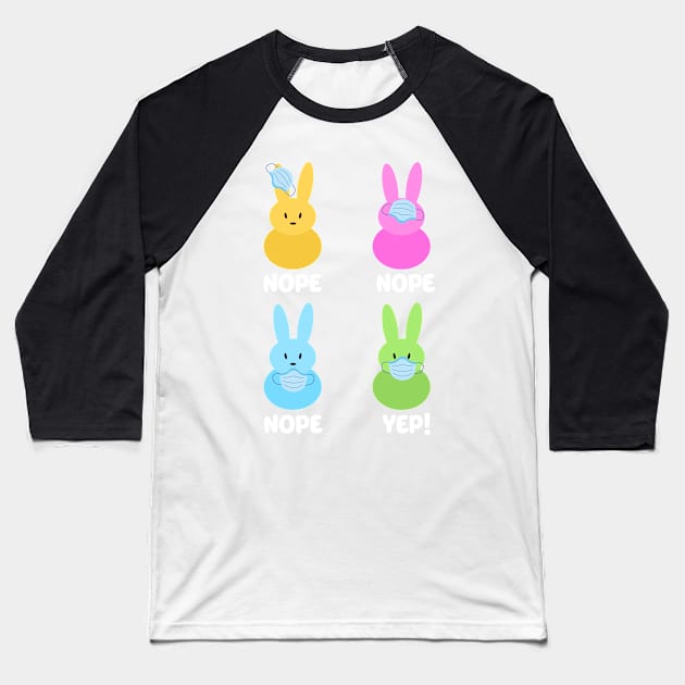 Peeps with masks wearing wrong happy easter 2021 Baseball T-Shirt by Mesyo